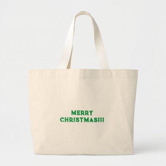 Vrolijk Kerstmis Gedrukte Tekst Viering Winkelen Grote Tote Bag (Voorkant)
