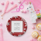 Vrolijk Kerstmis/Gelukkig N Y 7"Document Borden Papieren Bordje (Feest)