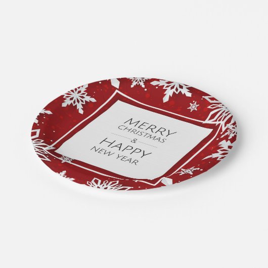 Vrolijk Kerstmis/Gelukkig N Y 7"Document Borden Papieren Bordje (Gekanteld)