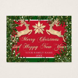 Vrolijk Kerstmis Gelukkig Nieuwjaar Naam Foto Aang Visitekaartje