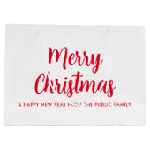 Vrolijk Kerstmis Gelukkig Nieuwjaar Rood Wit Aange Groot Cadeauzakje (Achterkant)