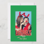 Vrolijk Kerstmis Gelukkig Nieuwjaar Single Photo C Feestdagenkaart (Voorkant)