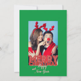 Vrolijk Kerstmis Gelukkig Nieuwjaar Single Photo C Feestdagenkaart