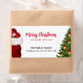 Vrolijk Kerstmis Gelukkig Nieuwjaar Verzendadres Etiket (Insitu)