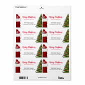 Vrolijk Kerstmis Gelukkig Nieuwjaar Verzendadres Etiket (Full Sheet)