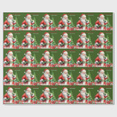 Vrolijk Kerstmis Gepersonaliseerd Groen Cadeaupapier (Vlak)