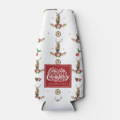 Vrolijk Kerstmis Gepersonaliseerd Winter Herten Pa Flesjeskoeler (Voorkant)
