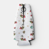 Vrolijk Kerstmis Gepersonaliseerd Wintervogelpatro Flesjeskoeler (Achterkant)