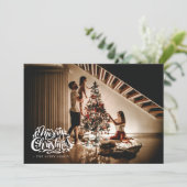 Vrolijk Kerstmis Gepersonaliseerde Foto Winter Vog Feestdagenkaart (Staand voorkant)