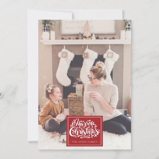 Vrolijk Kerstmis Gepersonaliseerde Foto Winter Vog Feestdagenkaart (Voorkant)