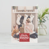 Vrolijk Kerstmis Gepersonaliseerde Foto Winter Vog Feestdagenkaart (Staand voorkant)