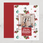 Vrolijk Kerstmis Gepersonaliseerde Foto Winter Vog Feestdagenkaart (Voorkant / Achterkant)