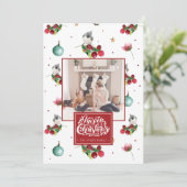 Vrolijk Kerstmis Gepersonaliseerde Foto Winter Vog Feestdagenkaart (Staand voorkant)