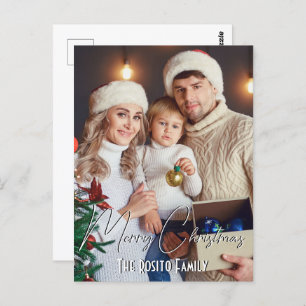 Vrolijk Kerstmis Gepersonaliseerde Naam en Foto Briefkaart