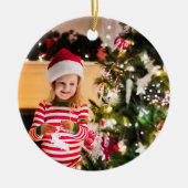Vrolijk Kerstmis Gepersonaliseerde Naam Foto Keramisch Ornament (Voorkant)