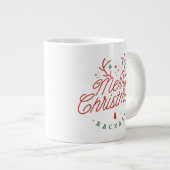 Vrolijk Kerstmis Gepersonaliseerde Rendieren Antle Grote Koffiekop (Voorkant rechts)
