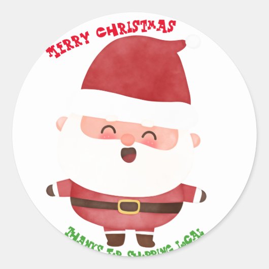 Vrolijk Kerstmis Gepersonaliseerde Sticker (Voorkant)