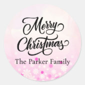 Vrolijk Kerstmis Gepersonaliseerde Sticker (Voorkant)