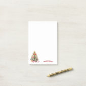 Vrolijk Kerstmis Gepersonaliseerde Tekst Kerstboom Post-it® Notes (Op bureau)