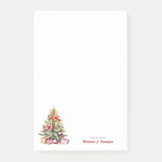 Vrolijk Kerstmis Gepersonaliseerde Tekst Kerstboom Post-it® Notes (Voorkant)