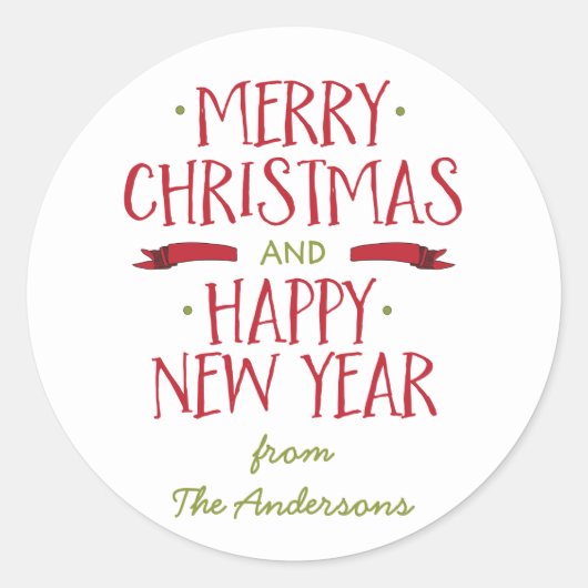 Vrolijk Kerstmis gepersonaliseerde vakantie zegel (Voorkant)
