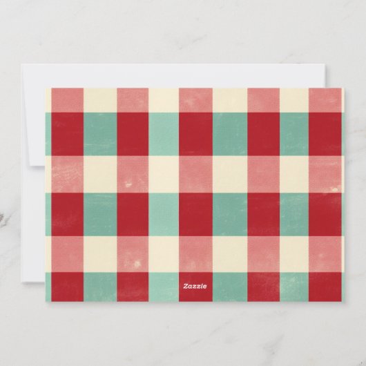 Vrolijk Kerstmis geruite aangepaste foto Feestdagenkaart (Achterkant)