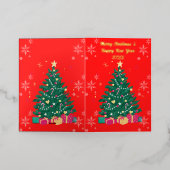 Vrolijk Kerstmis Gevouwen Folie Wenskaart (Buiten Laag)