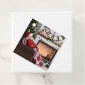 Vrolijk Kerstmis Gezellige open haard Santa gepers Bedankjes Labels (In situ)