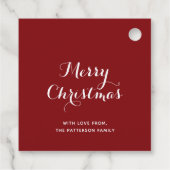 Vrolijk Kerstmis Gezellige open haard Santa gepers Bedankjes Labels (Achterkant)