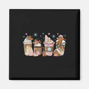 Vrolijk Kerstmis Gingerbread Cookie Koffiekopjes L Magneet