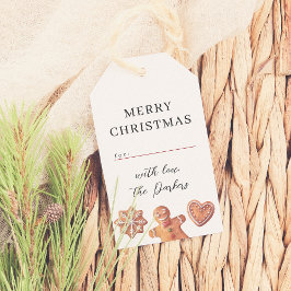 Vrolijk Kerstmis Gingerbread Cookies familienaam Cadeaulabel
