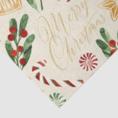 Vrolijk Kerstmis Gingerbread Cookies Lettering Tissuepapier (Detail)