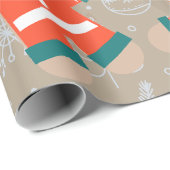 Vrolijk Kerstmis Gingerbread Custom Face Grappig Cadeaupapier (Rol Hoek)