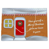Vrolijk Kerstmis Gingerbread House Aangepaste vaka Large Cadeautasje (Voorkant)