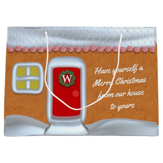 Vrolijk Kerstmis Gingerbread House Aangepaste vaka Large Cadeautasje (Voorkant)
