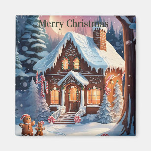 Vrolijk Kerstmis Gingerbread House Magnet