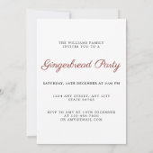 Vrolijk Kerstmis Gingerbread House Party Kaart (Achterkant)
