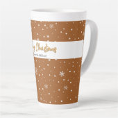 Vrolijk Kerstmis Gingerbread Kleur Sneeuwvlok Latte Mok (Rechterhoek)