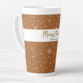 Vrolijk Kerstmis Gingerbread Kleur Sneeuwvlok Latte Mok (Linkerhoek)