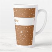 Vrolijk Kerstmis Gingerbread Kleur Sneeuwvlok Latte Mok (Rechts)