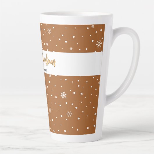 Vrolijk Kerstmis Gingerbread Kleur Sneeuwvlok Latte Mok (Rechts)