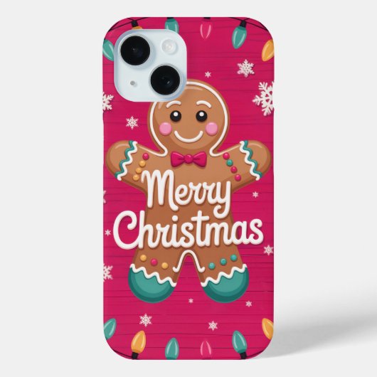Vrolijk Kerstmis Gingerbread Man iPhone / iPad cas Case-Mate iPhone Case (Achterkant)