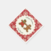Vrolijk Kerstmis Gingerbread Paar Papier Servetten (Hoek)