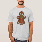 Vrolijk Kerstmis Gingerbread Vrouw Dame Cookie T-shirt (Voorkant)