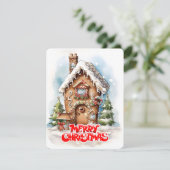 Vrolijk Kerstmis Gingerhouse Design Feestdagenkaart (Staand voorkant)