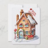 Vrolijk Kerstmis Gingerhouse Feestdagenkaart (Voorkant)
