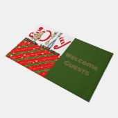 Vrolijk Kerstmis Gingerman Groene Matt Deurmat (Schuin)