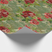 Vrolijk Kerstmis Glitter Bauble Goud Rood Rose Min Cadeaupapier (Hoek)