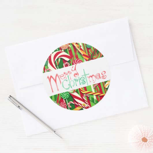 Vrolijk Kerstmis Glossy/Matte Sticker (Envelop)