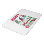 Vrolijk Kerstmis Gnome Familie Grappige Kerstboom Badmat (Gekanteld)